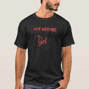 I Love State Of Connecticut Flower Outline Easthar T-Shirt