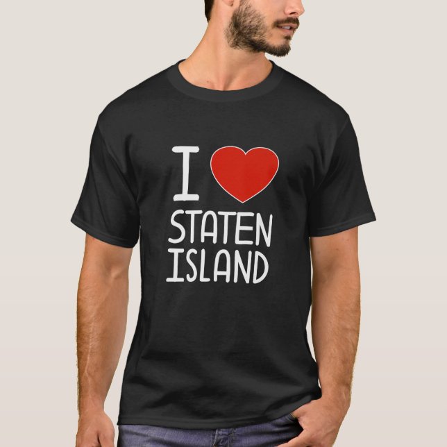 I Love Staten Island Red Heart T-Shirt (Front)