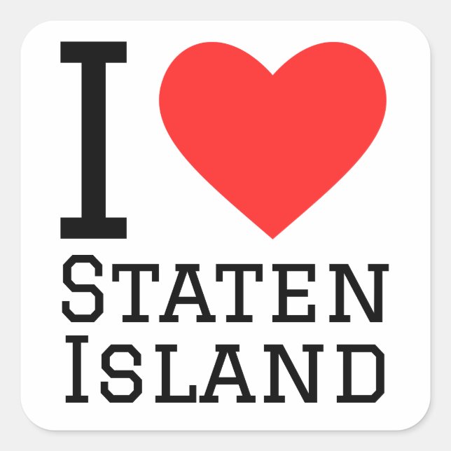 I love Staten Island  Square Sticker (Front)