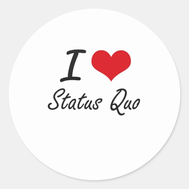 I love Status Quo Classic Round Sticker (Front)