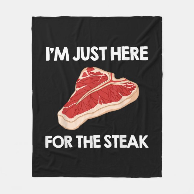 I Love Steak Gift Ribeye House Fleece Blanket (Front)