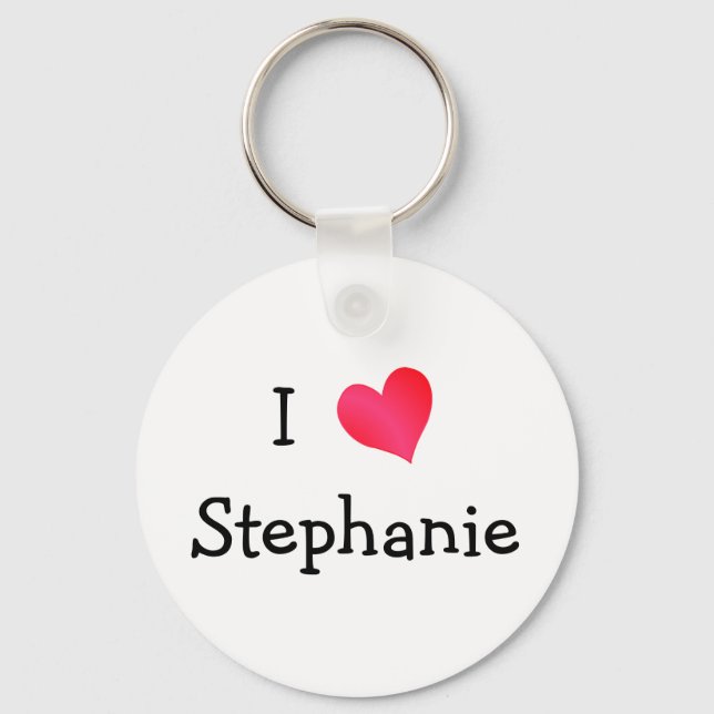 I Love Stephanie Key Ring (Front)