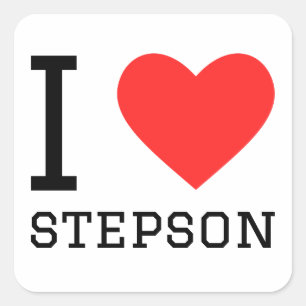 I love stepson  square sticker