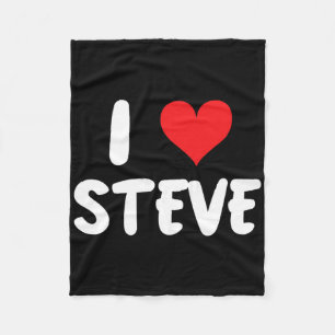 I Love Steve - Heart - Name Fleece Blanket