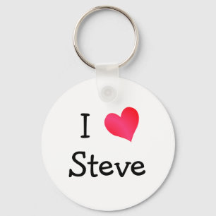 I Love Steve Key Ring