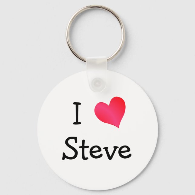 I Love Steve Key Ring (Front)