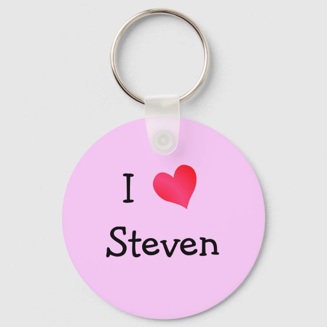 I Love Steven Key Ring (Front)