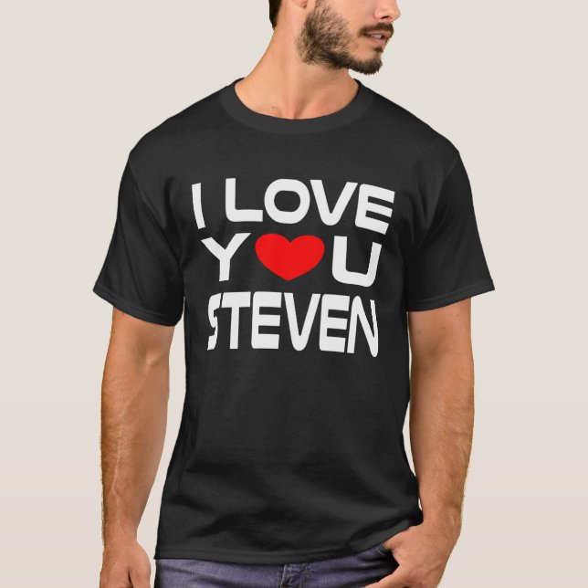 I Love Steven Red Heart to say Honey I love you T-Shirt (Front)