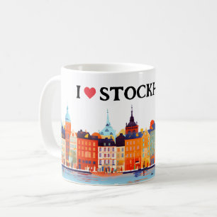 I Love Stockholm Painting Travel Coffee Mug