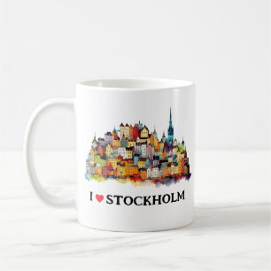 I Love Stockholm Sweden Travel Coffee Mug
