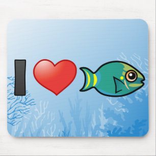 I Love Stoplight Parrotfish Mouse Pad