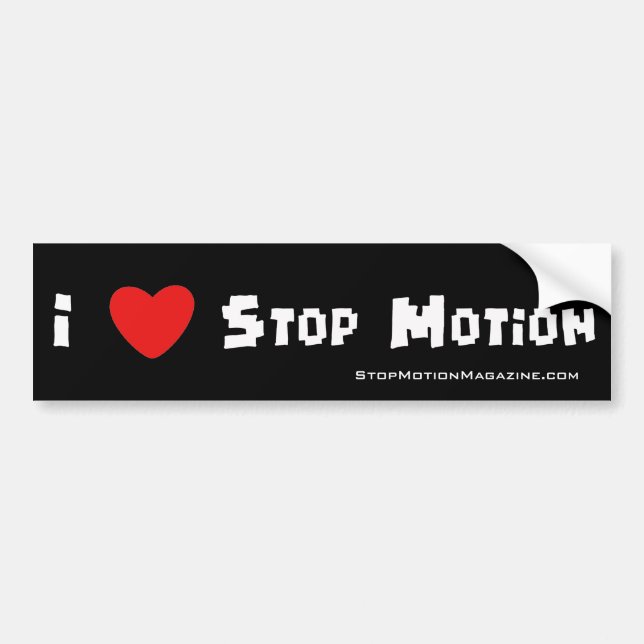 I Love Stopmotion, StopMotionMagazine.com Bumper Sticker (Front)