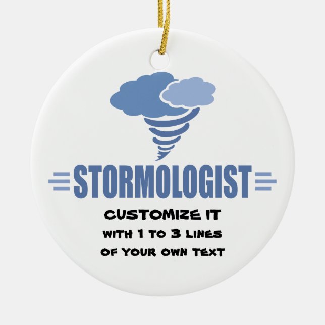 I Love Storms Ceramic Tree Decoration (Front)