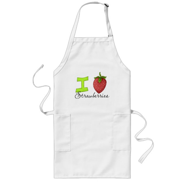I Love Strawberries Apron (Front)