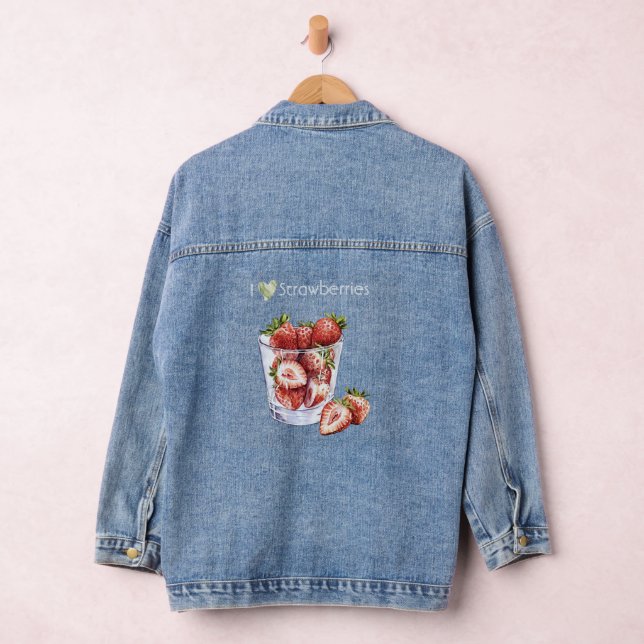 I Love Strawberries  Denim Jacket (Hangar)