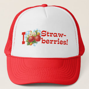 I Love Strawberries Trucker Hat