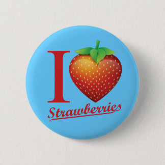 I Love Strawberry 6 Cm Round Badge