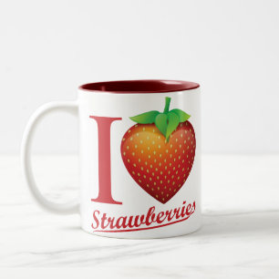 I Love Strawberry Two-Tone Coffee Mug