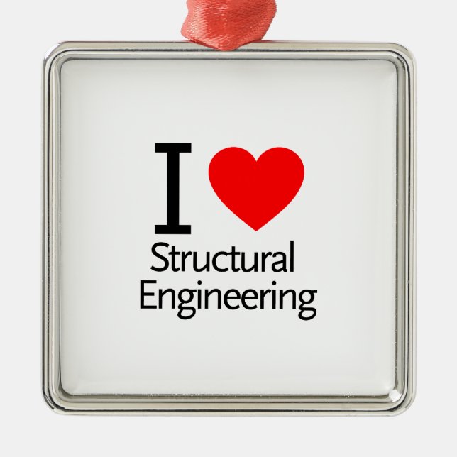 I Love Structural Engineering Metal Tree Decoration (Front)