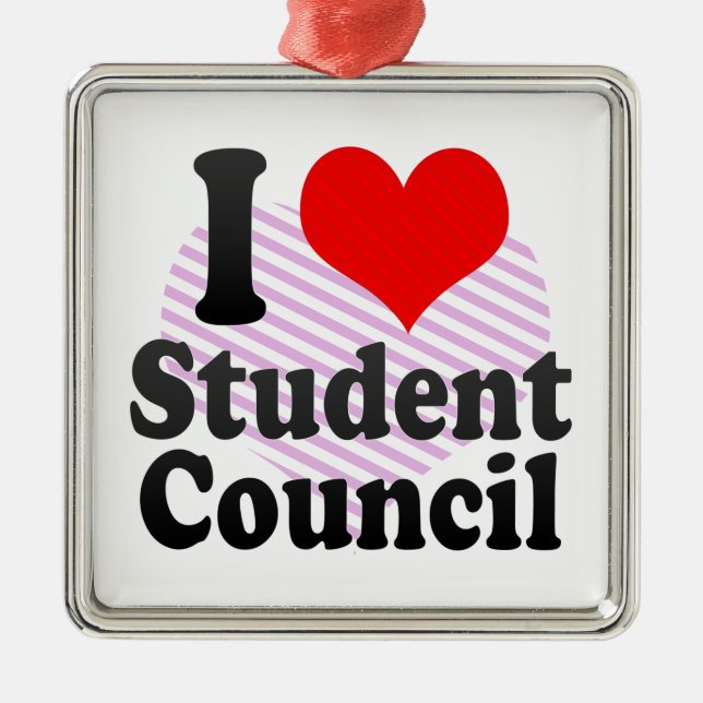 I love Student Council Metal Tree Decoration (Front)