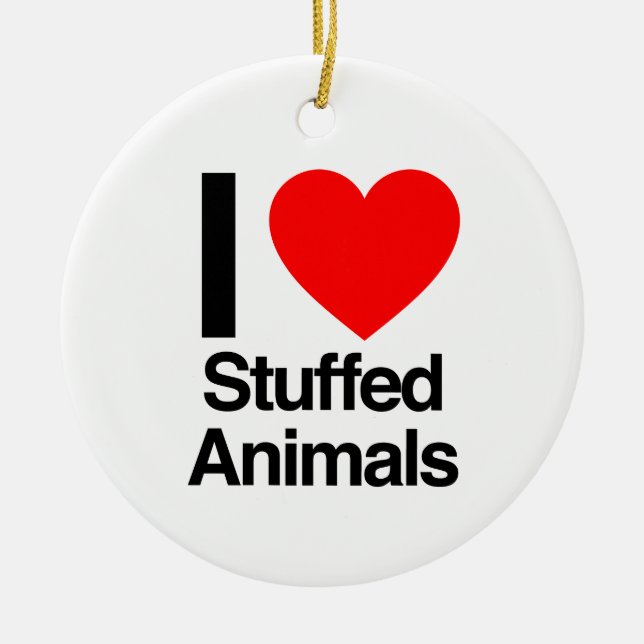 i love stuffed animals ceramic tree decoration (Front)