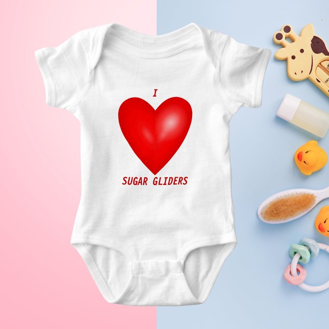 I Love Sugar Gliders Baby Bodysuit (I Love Sugar Gliders Baby Bodysuit)