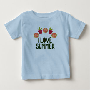 I Love Summer Baby Cute T-Shirts With Fruit Design