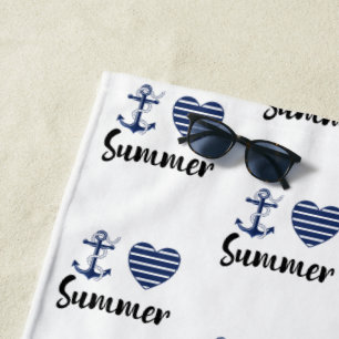 I Love Summer Beach Towel
