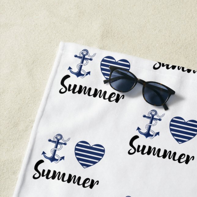 I Love Summer Beach Towel (In Situ)