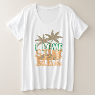 I love summer colourful summer vibes sublimation Plus Size T-Shirt