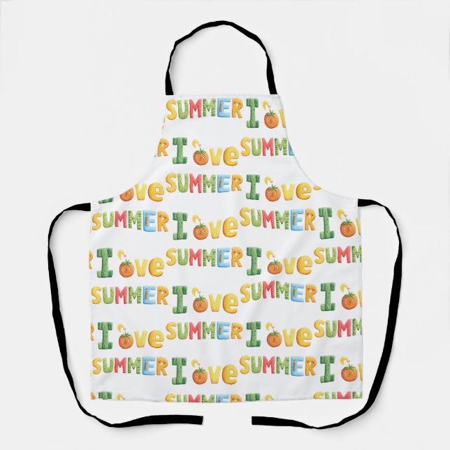 I Love Summer Text Apron (Front)