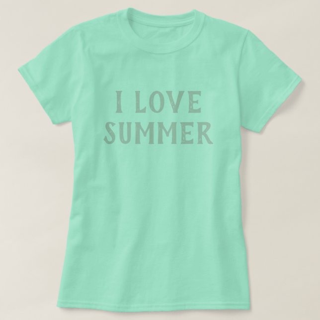 I Love Summer Typography Happy Vacation Shirt (Design Front)