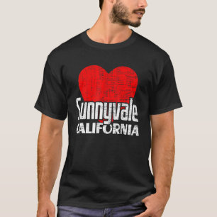 I Love Sunnyvale California Retro Big Heart Vacati T-Shirt