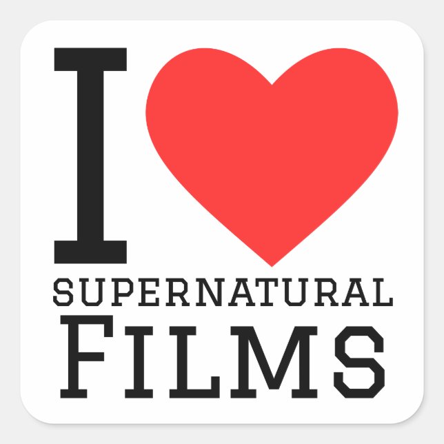 I love supernatural films square sticker (Front)