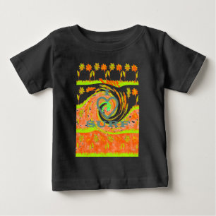 I Love Surf: Beautiful Floral with Cool Text Art Baby T-Shirt