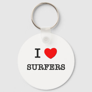 I Love Surfers Key Ring