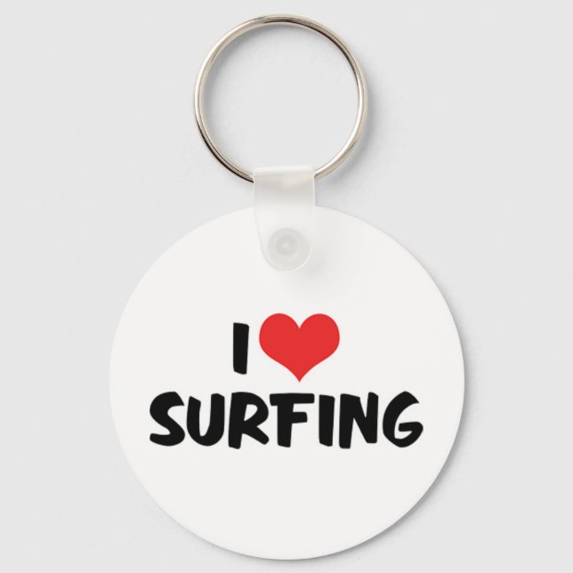 I Love Surfing Keychain (Front)