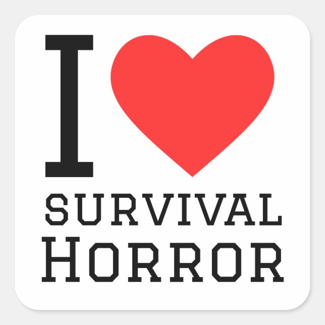 I love survival horrors  square sticker (Front)