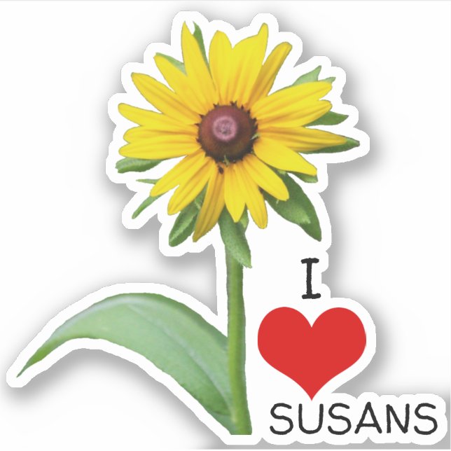 I Love Susans Rudbeckia Flower and Heart (Front)