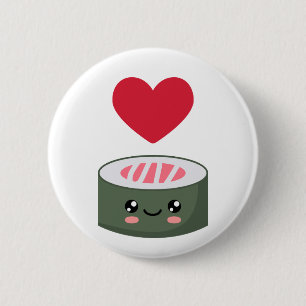 I love Sushi 6 Cm Round Badge