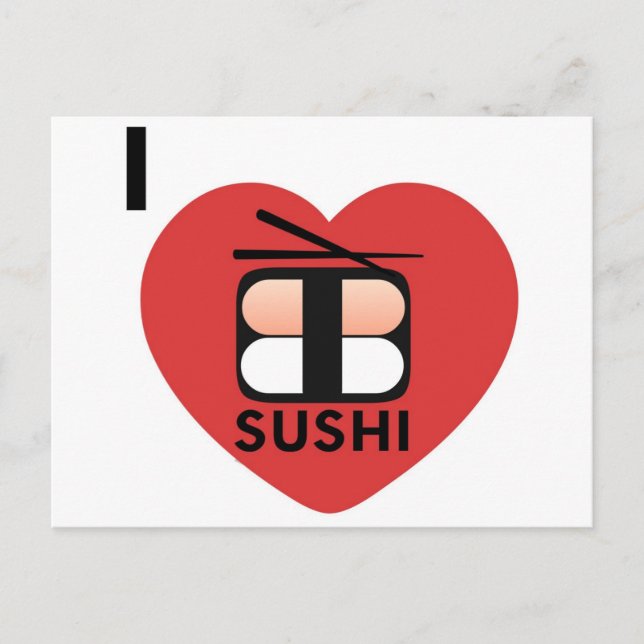 I Love Sushi Postcard (Front)