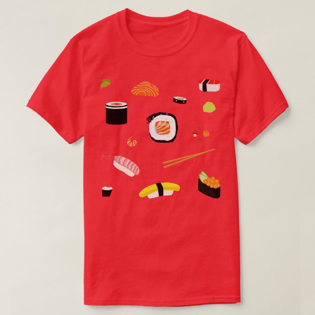 I Love Sushi Roll T-Shirt (Design Front)