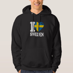 I Love Sweden Homeland Swedish Flag Sweden Hoodie