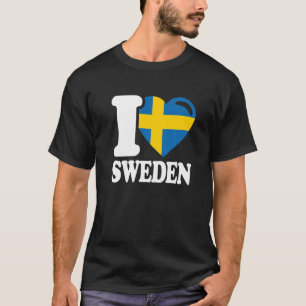 I Love Sweden Homeland Swedish Flag Sweden  T-Shirt