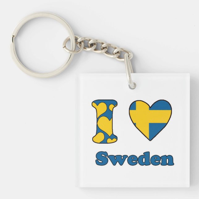 I love Sweden Key Ring (Front)