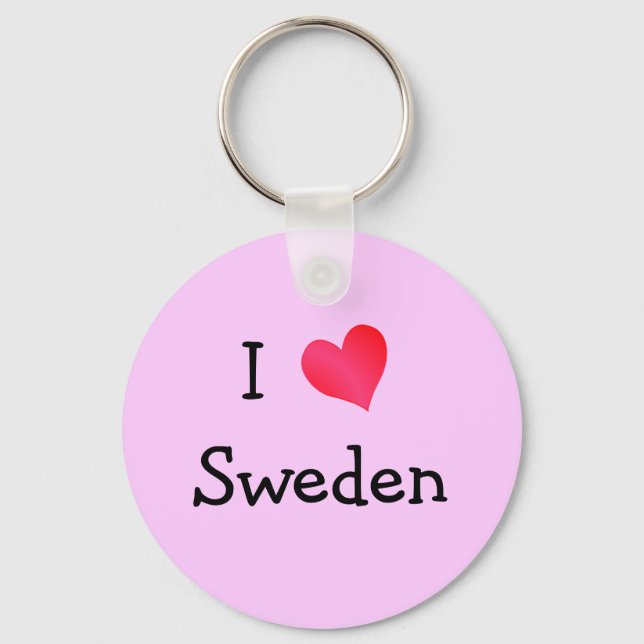 I Love Sweden Key Ring (Front)