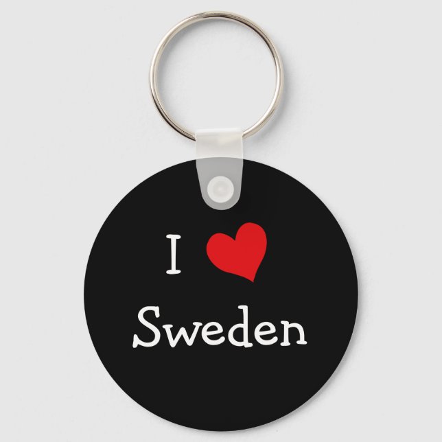 I Love Sweden Key Ring (Front)