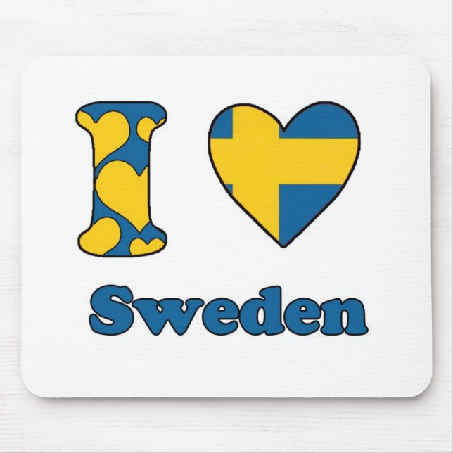 I love Sweden Mouse Pad (Front)