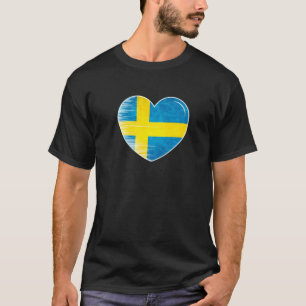 I Love Sweden My Home My Country Heart Sweden T-Shirt