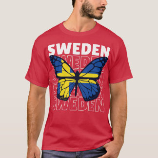 I Love Sweden Swedish Flag Swedish Pride T-Shirt